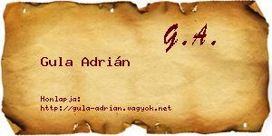 Gula Adrián névjegykártya